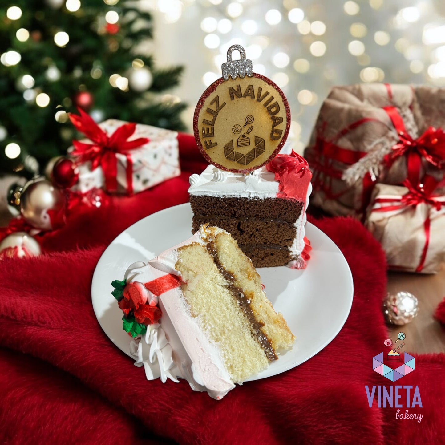 NCNAV2024- Pastel Oso Nieve Santa Arbol Navideño 011