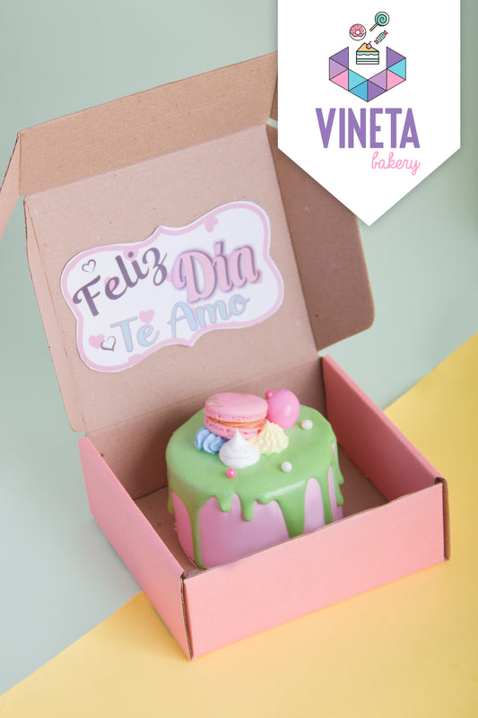 6 Mini pastel Verde rosa